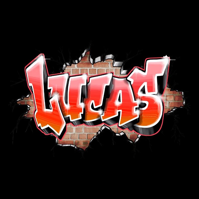 Lucas graffiti name red