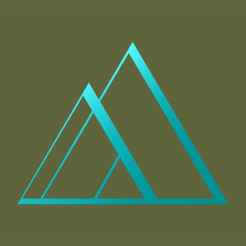 blue pyramid triangles design