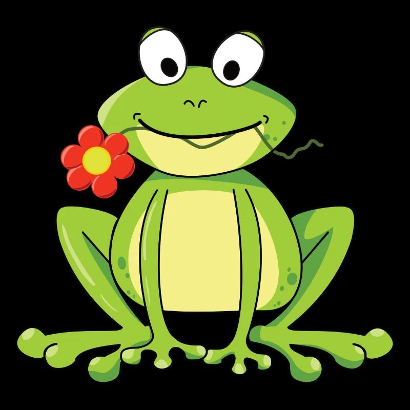 Grenouille avec fleur