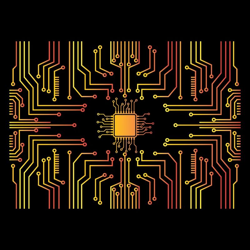 Circuit board core CPU heart pc coder geek