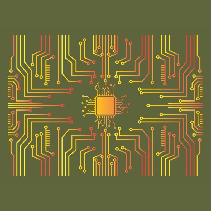 Circuit board core CPU heart pc coder geek