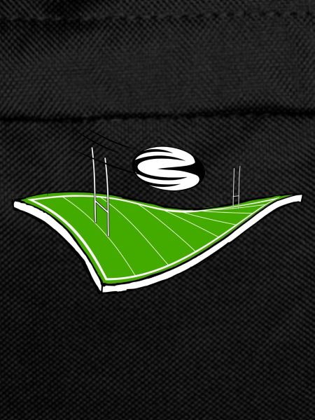 rugby field and ball