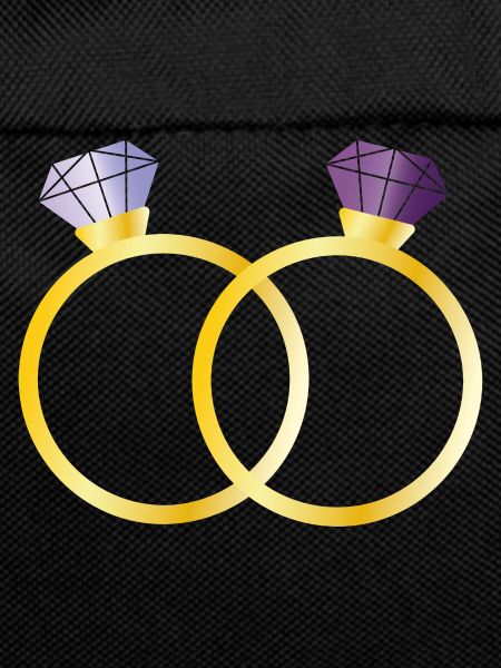 Two rings with purple diamonds