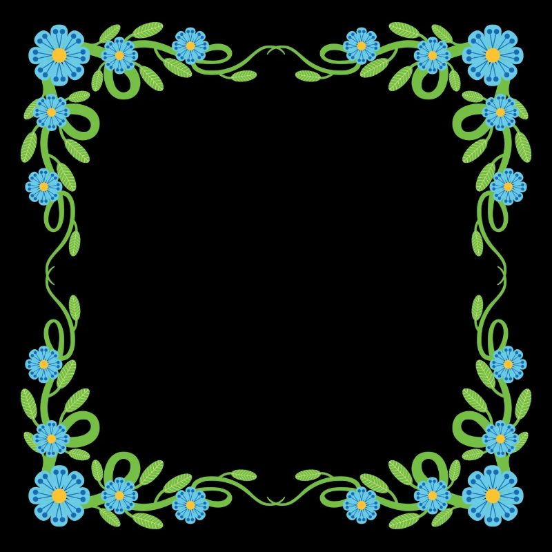 Flowers wreath frame