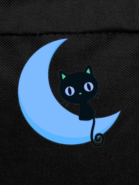 cute cat with moon,cat,moon