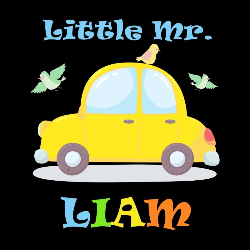 LIAM name t-shirt with car first name gift idea