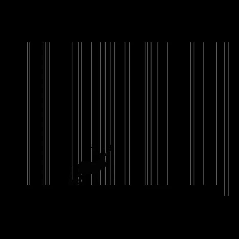 Barcode als Wald mit Hirsch