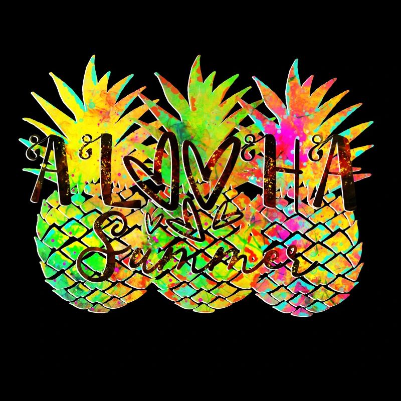 Aloha Hello Summer Tropical Pineapple Poster