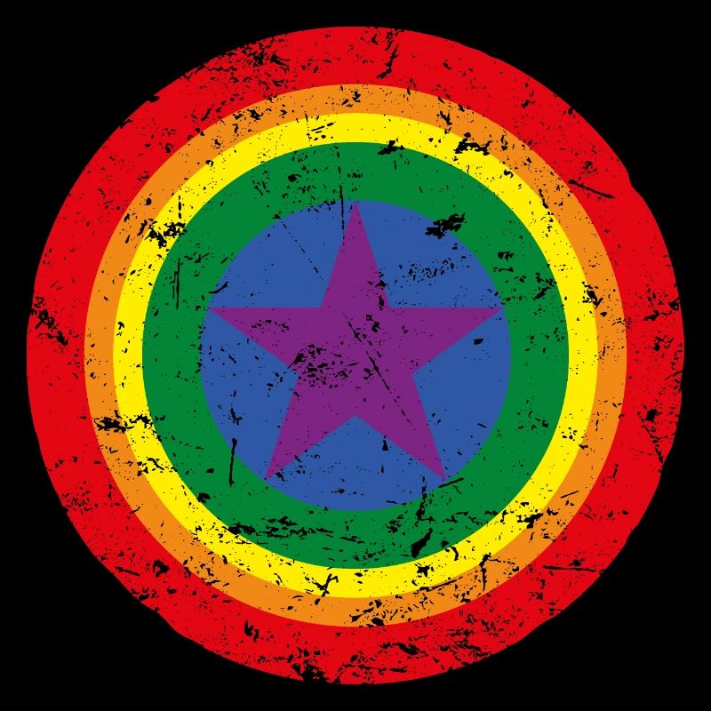 Rainbow LGBT shield flag