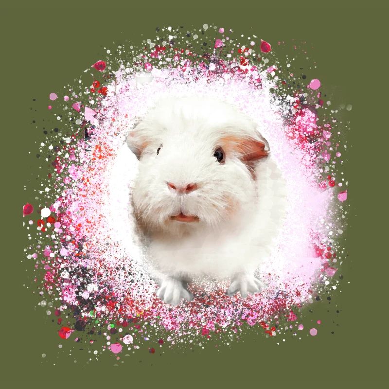 cochon d’Inde, graffiti, peinture, rose, rose