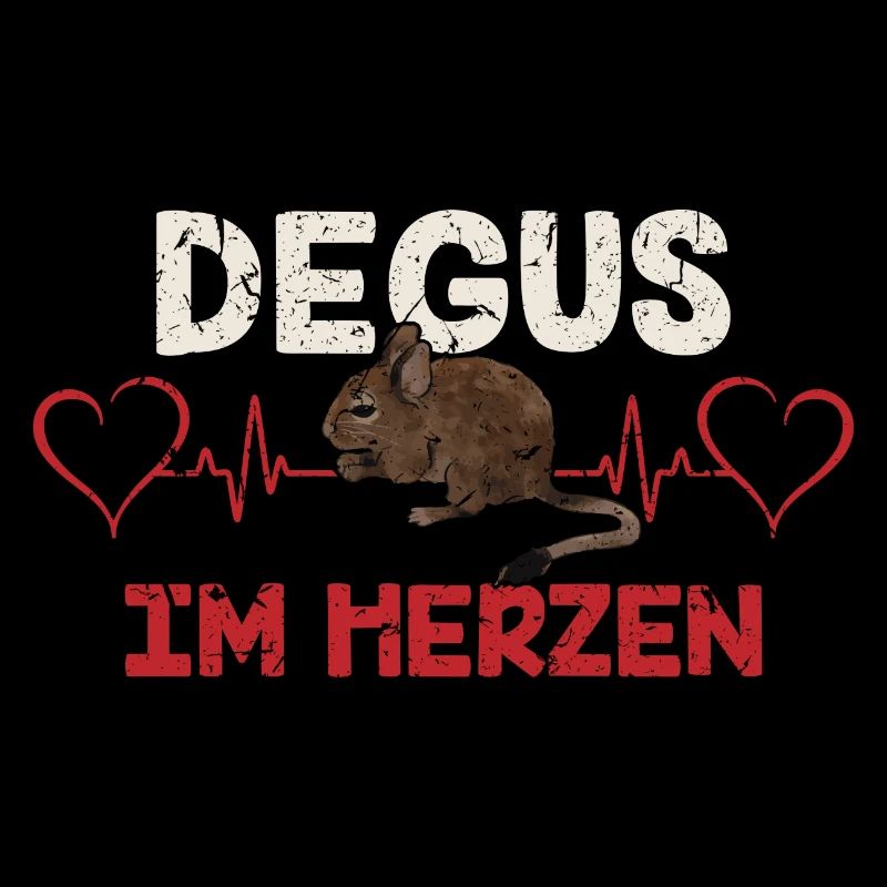 Degus im Herzen Herzschlag Spruch Nagetier