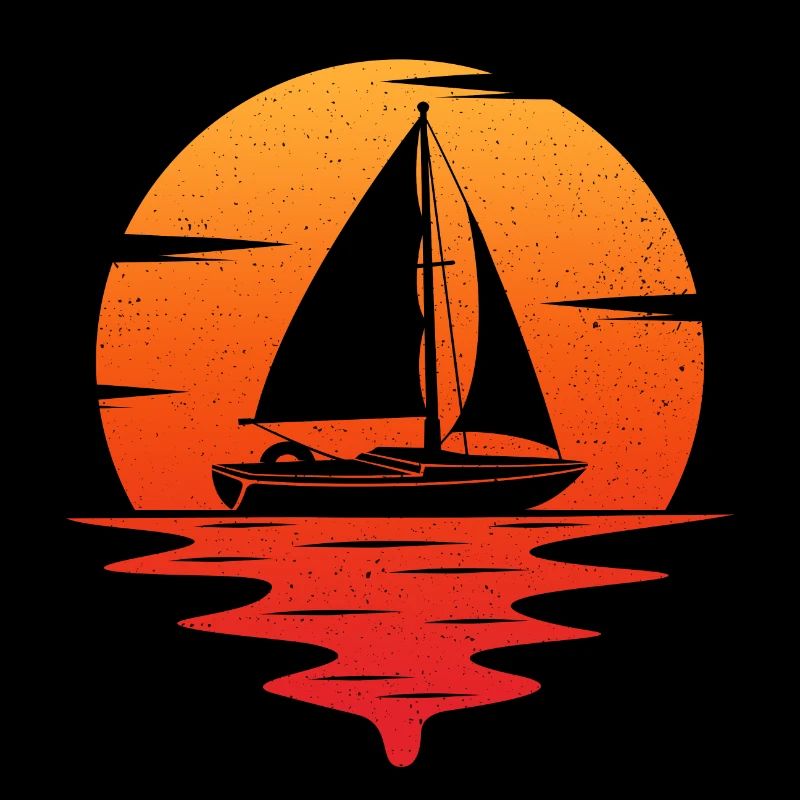 retro sailing sailboat