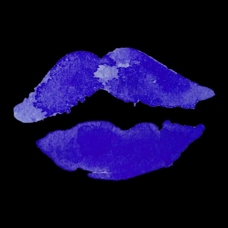 Bouche Lèvres Rose Baiser Bleu Idée Cadeau