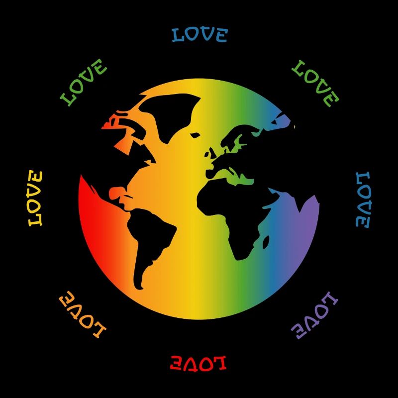 Rainbow Globe Love world