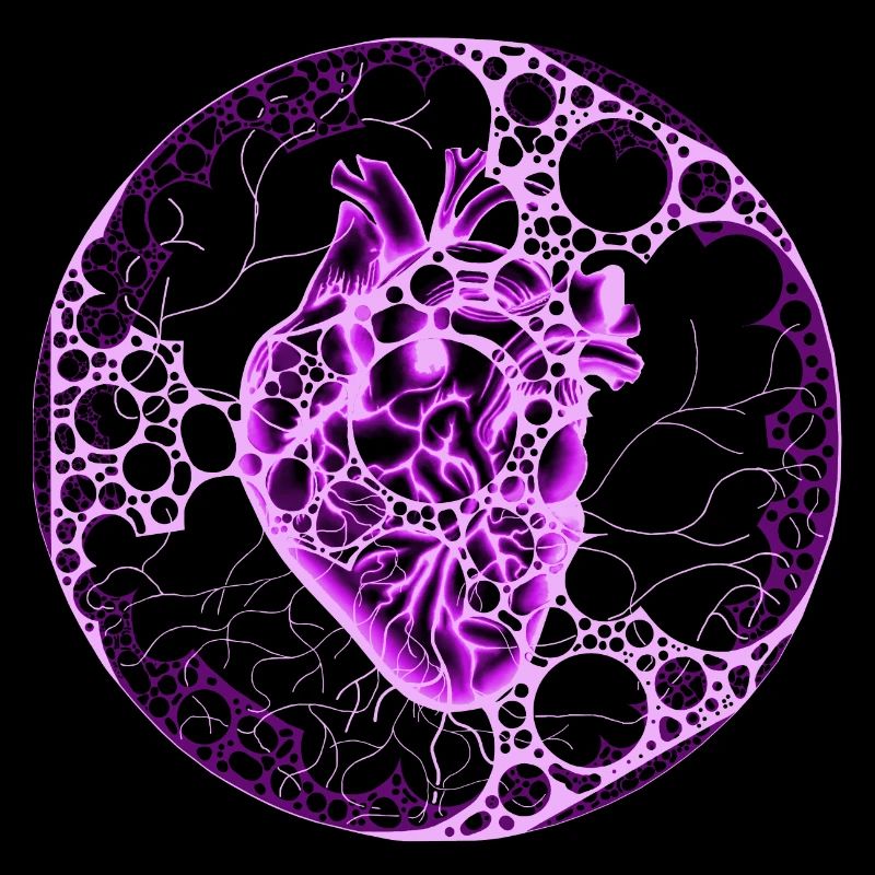 Heart ,Sphere, Purple