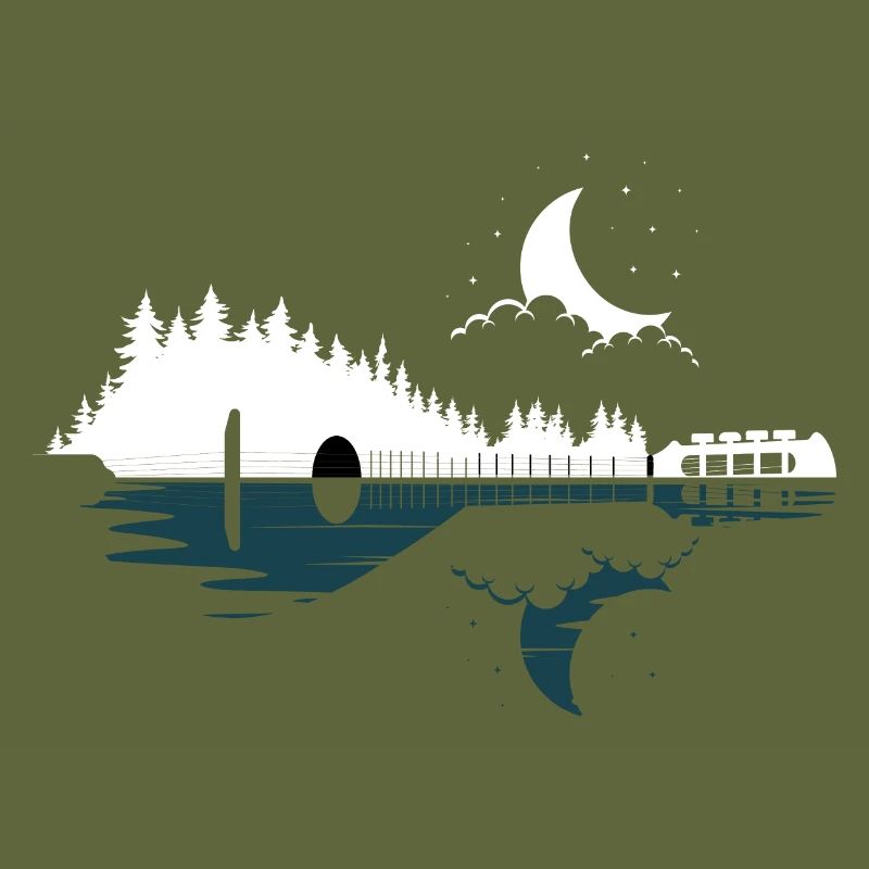 Mandolin Mandolinist Moon Reflection