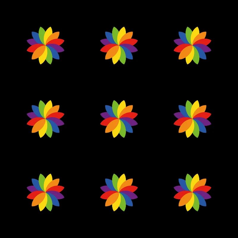 Bright Rainbow Flower Pattern