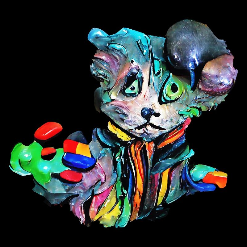 Farbenfrohe Katze