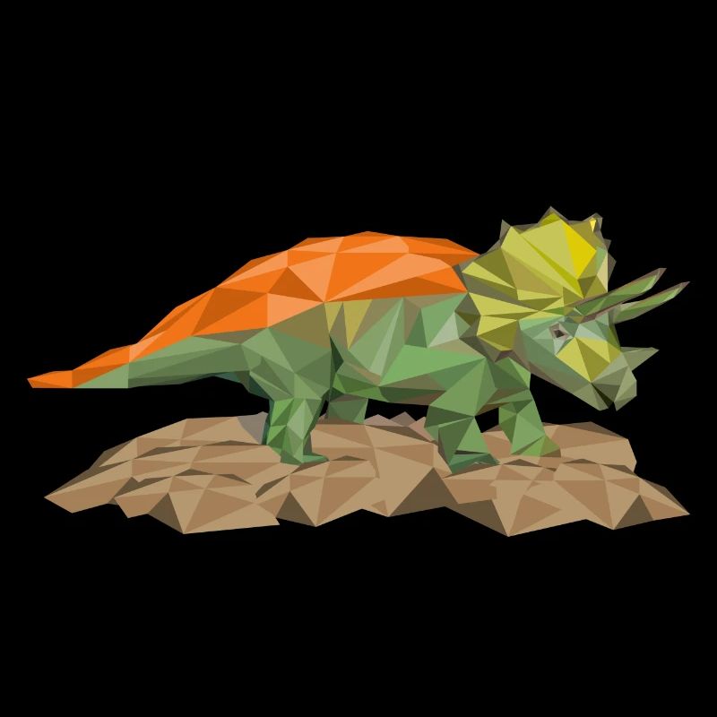 Triceratops Dino in polygon style