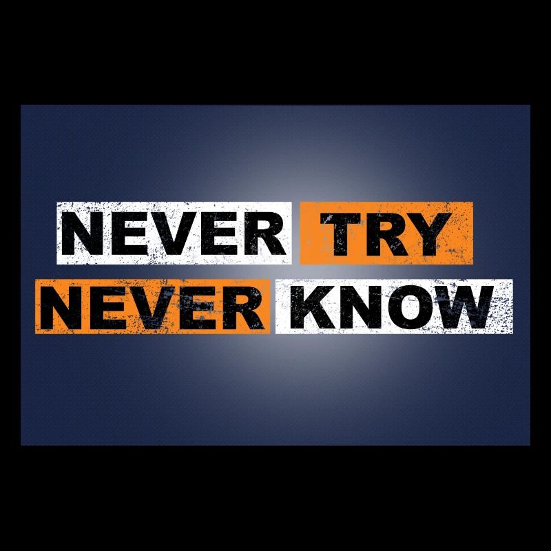 Never Try never know Motivation Quote Wall