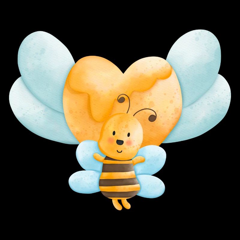 honey heart with cute bee