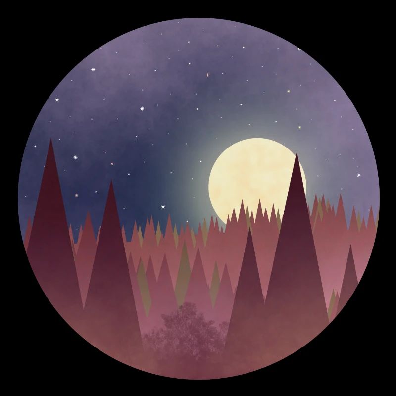 Lune au milieu d’une forêt