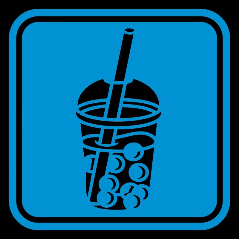 Button Schild Bubble Tea