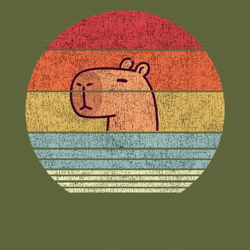 Sunset Retro Capybara