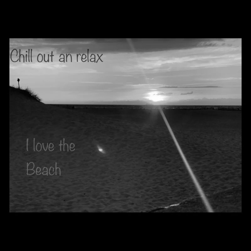 Beach Black and White