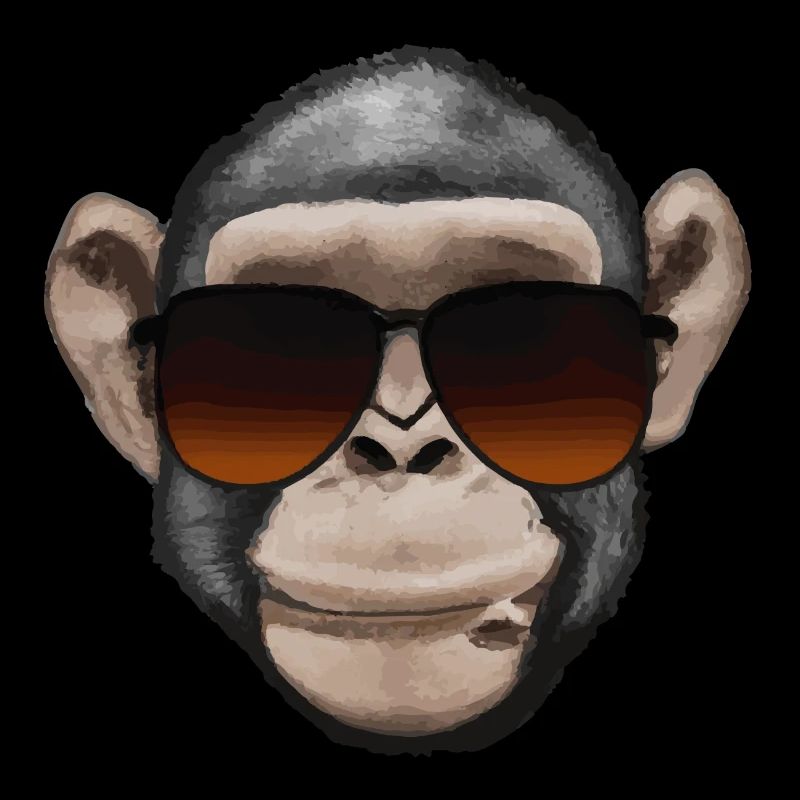 Monkey with Sunglasses Face Funny