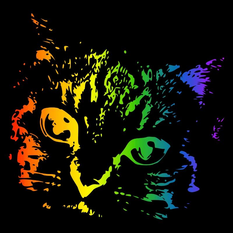 Rainbow Cat Cats Chat Face Chat Chaton 2