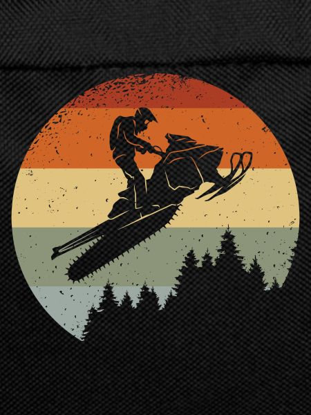 Retro snowmobile driving
