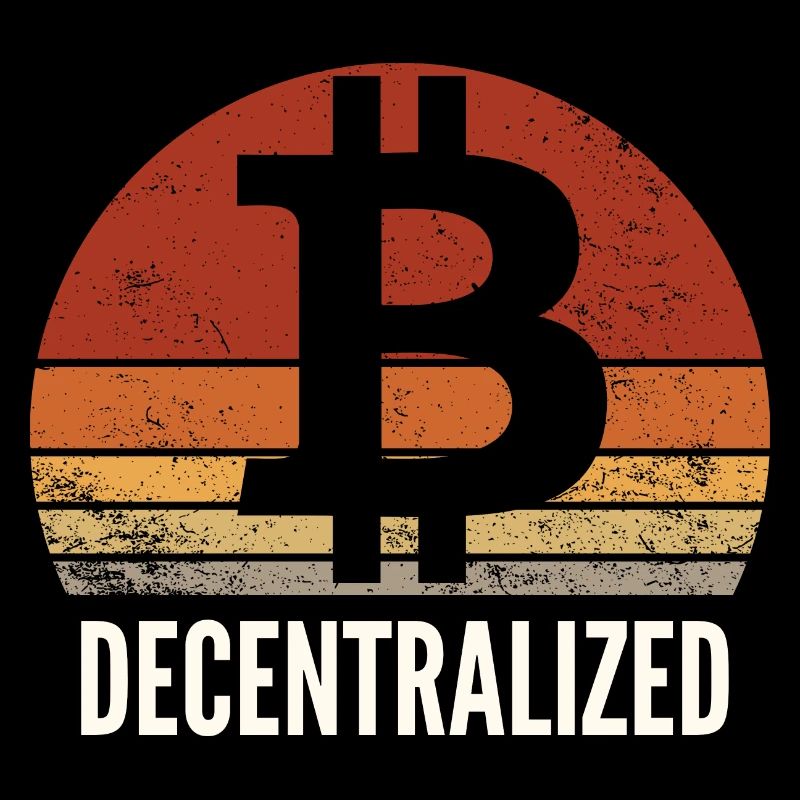 Bitcoin BTC Decentralized crypto Vintage Sunset