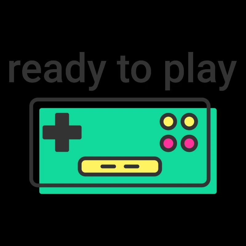 ready to play: retro clean game controller black