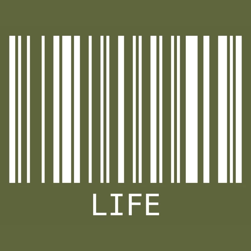 Barcode das Wort Life Leben Code lustig Lebensstil