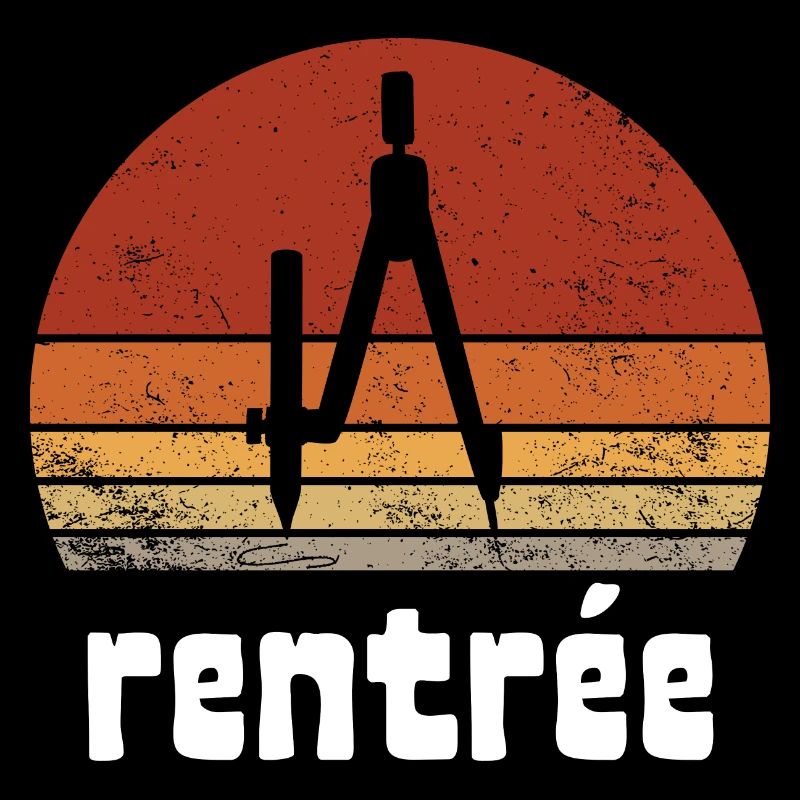 rentrée compas Maths Vintage Rétro Sunset