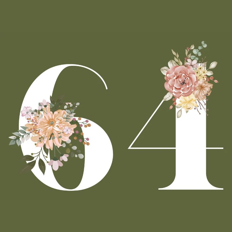 64e anniversaire fleuris (Cadeau de 64 ans)