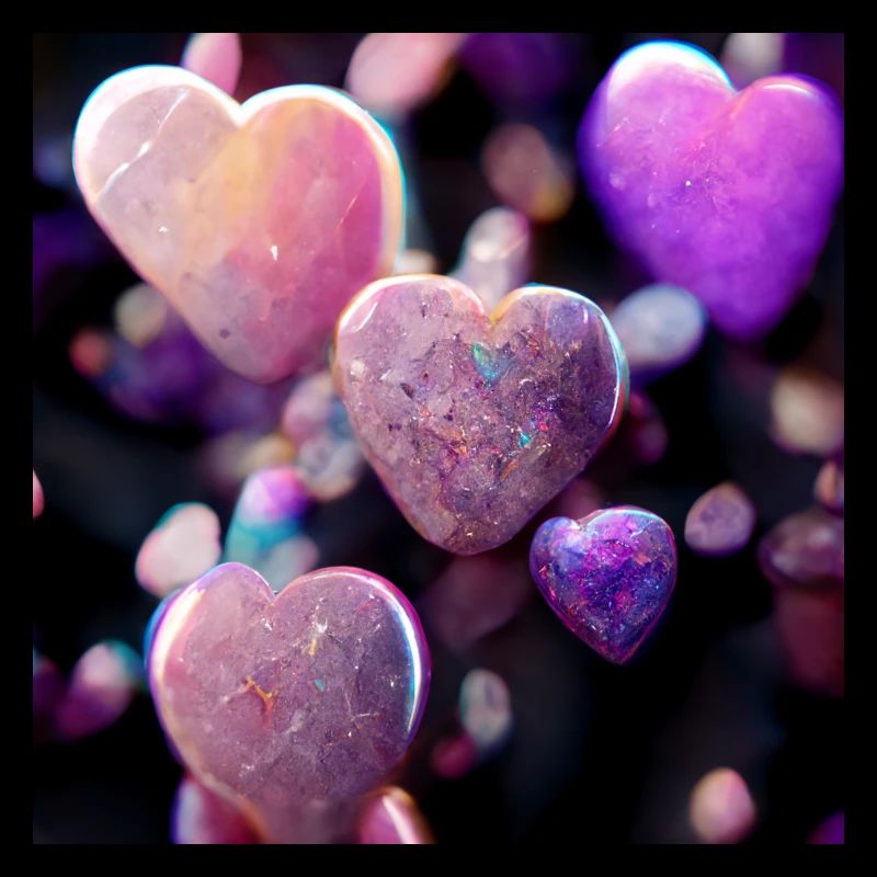 Purple hearts fall down