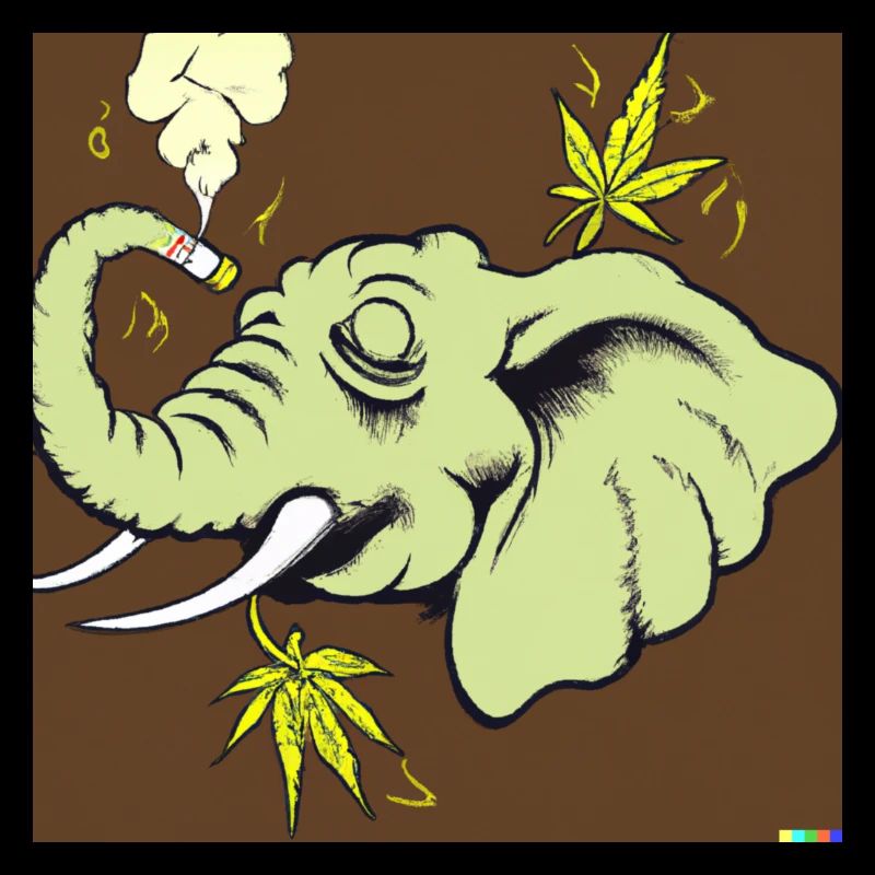 Weed smoking elephant