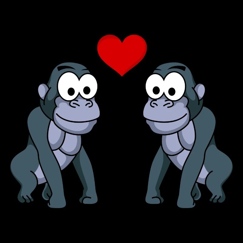 Gorilla Comic Paar Liebe
