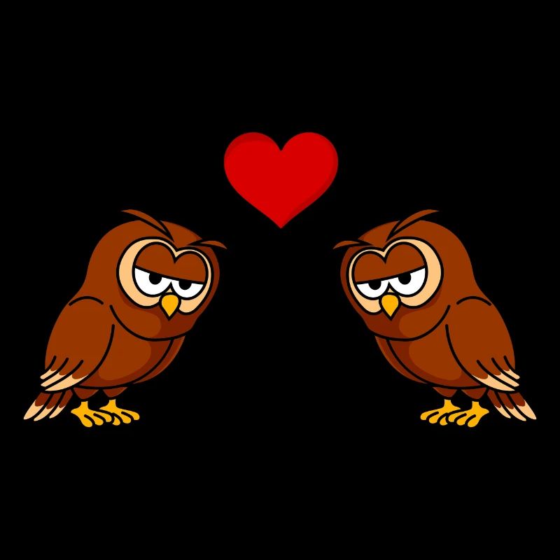 Eule Comic Paar Liebe