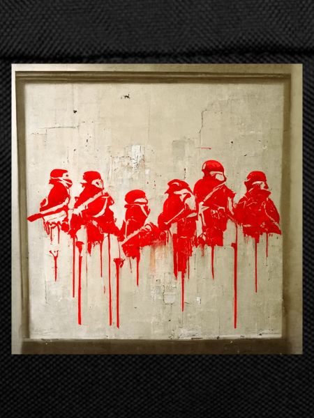 Banksy Style War Scene Graffiti