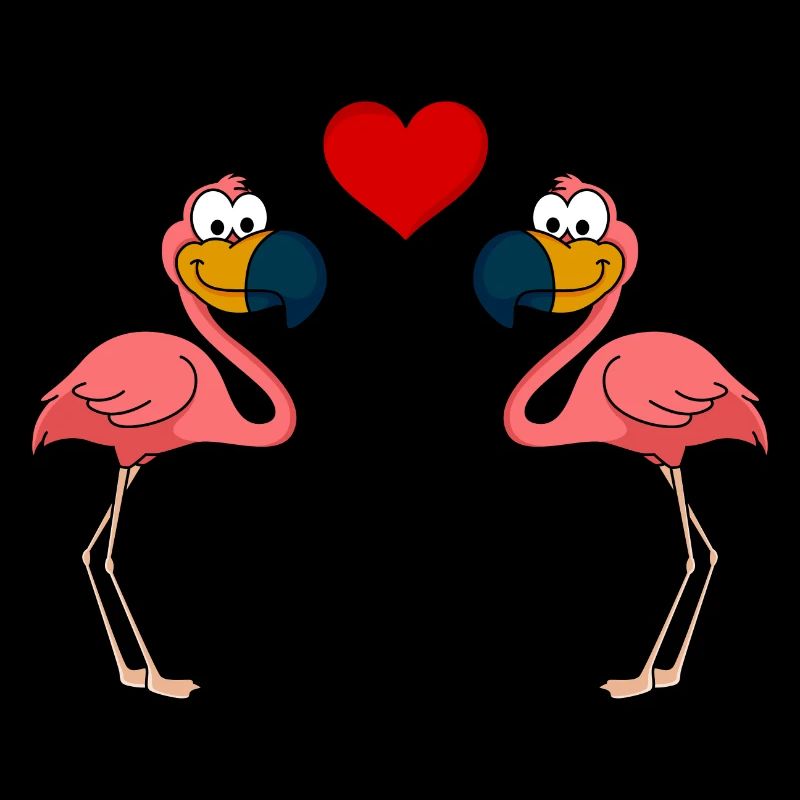 Flamingo Comic Paar liebe