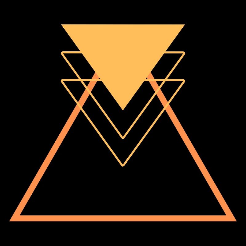 Orange Triangle Sacred Geometry Minimalism
