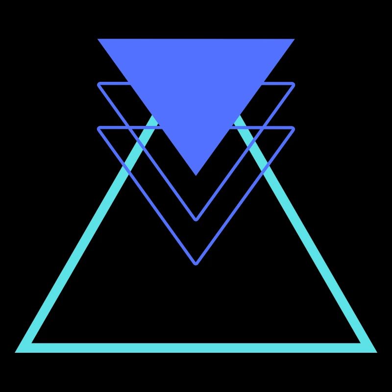 Triangle Blue Light Blue Abstract Geometric