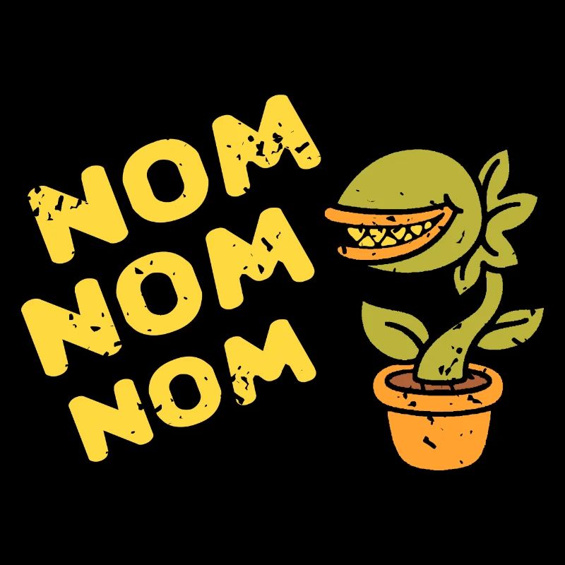 NOM NOM NOM Funny Retro Carnivorous Plants