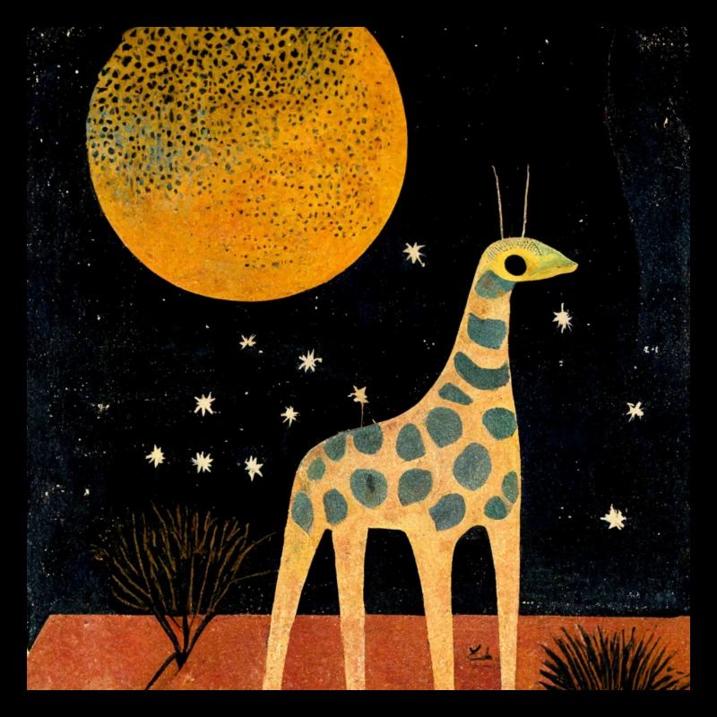 Giraffe at night