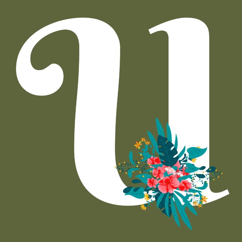 letter U flowered