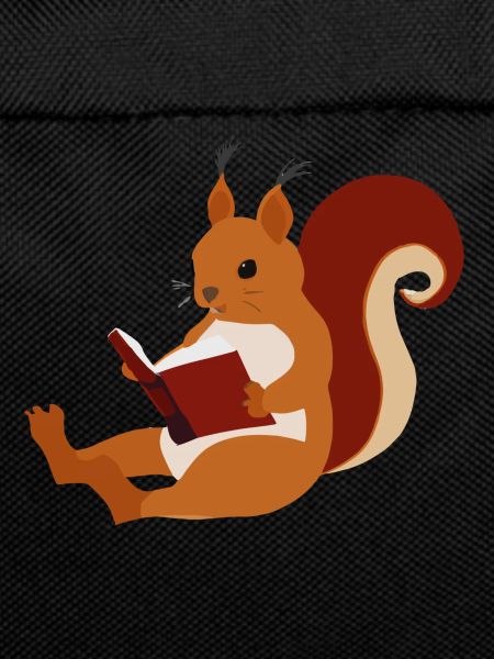 Squirrel Reads Book Illustration Gift