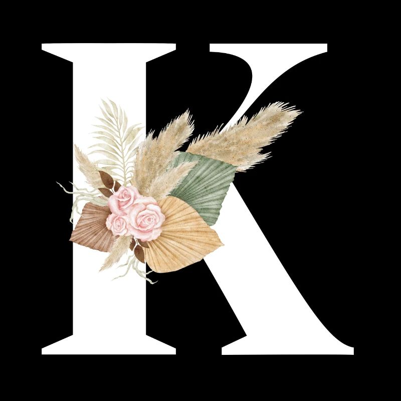 lettre K fleuris